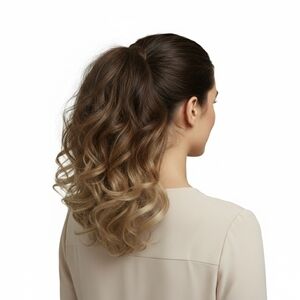 Ponytail Hair Extension Wig Drawstring Dark Brown - Blonde